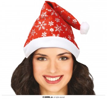 G41065 GORRO NAVIDAD DECO.COPOS DE NIEVE