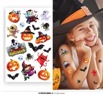 G15923 TATUAJES INFANTILES HALLOWEEN COLORIDOS