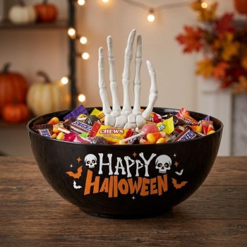 G19257 BOL CON MANO ESQUELETO 25 CMS HAPPY HALLOWEEN