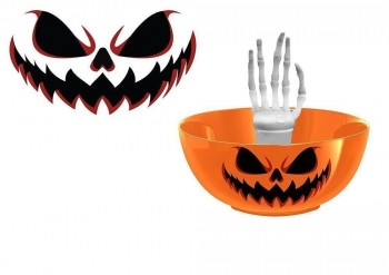 G19258 BOL CON MANO ESQUELETO 25 CMS CALABAZA