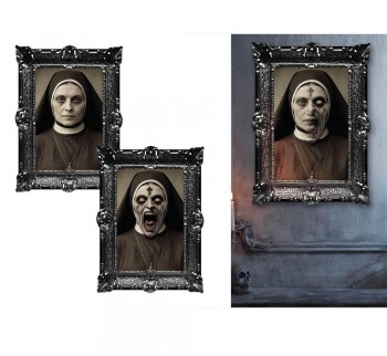 G19359 CUADRO MONJA  TERROR  60X40 CMS