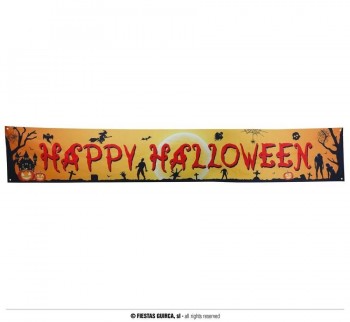 G24530 LETRERO \cHAPPY HALLOWEEN\c TELA 290X50 CMS. (OUTLET)