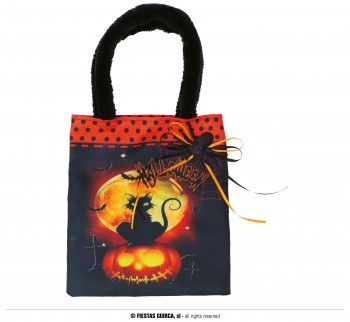 G24599 BOLSA NARANJA CON GATO, 35X20 CMS.