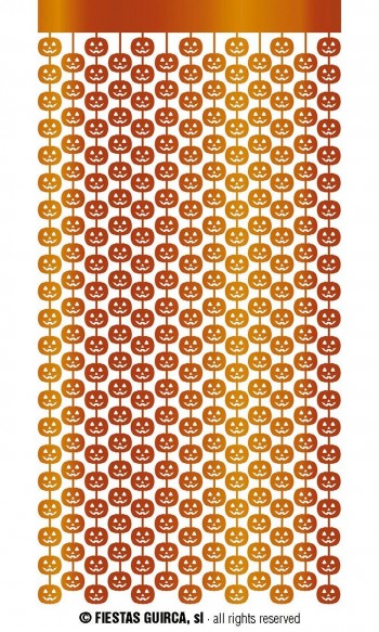 G24722 CORTINA METALIZADA, 100X200 CMS. CALABAZAS