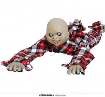 G26793 NIÑO ZOMBIE ARRASTRANDOSE LUZ SON Y MOV 90 CMS