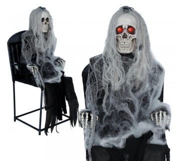 G29850 ESQUELETO SUSTO SILLA,LUZ, SONIDO Y MOV.105 CM