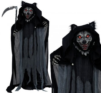 G29869 HOMBRE LOBO CON PIE, LUZ, SONIDO Y MOV. 175 CM