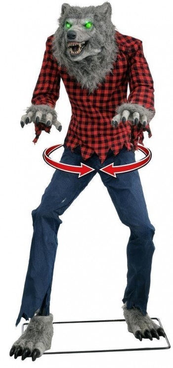 G29940 HOMBRE LOBO, LUZ, SON.Y MOV, PIE METALICO, 205 CM