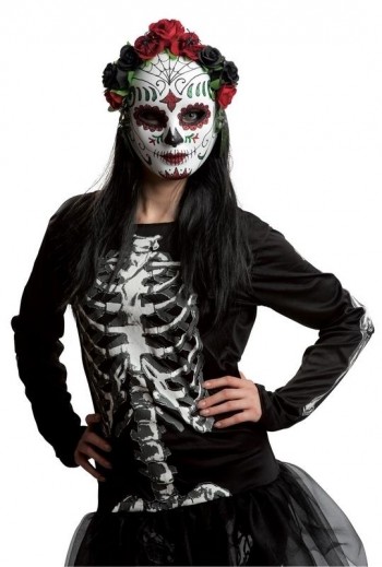 203556 1/2 Day of Dead Textile Mask