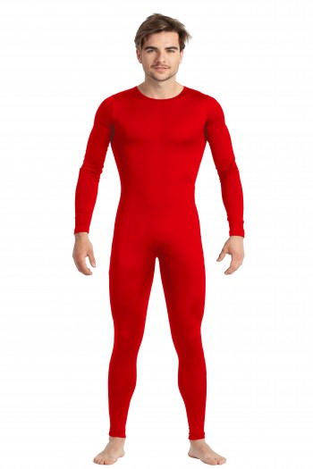 MONO ROJO SPANDEX HOMBRE CREMALLERA TRASERA