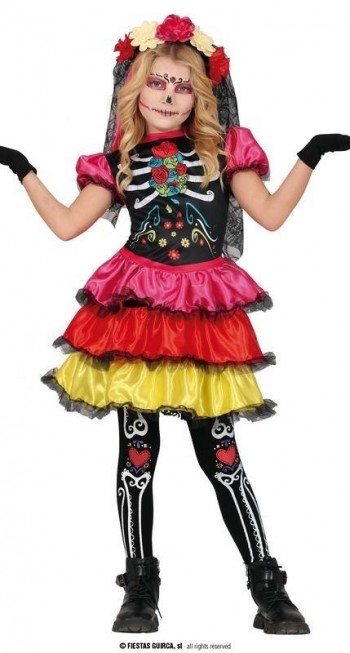 CATRINA CON FALDA DE 3 COLORES INFANTIL