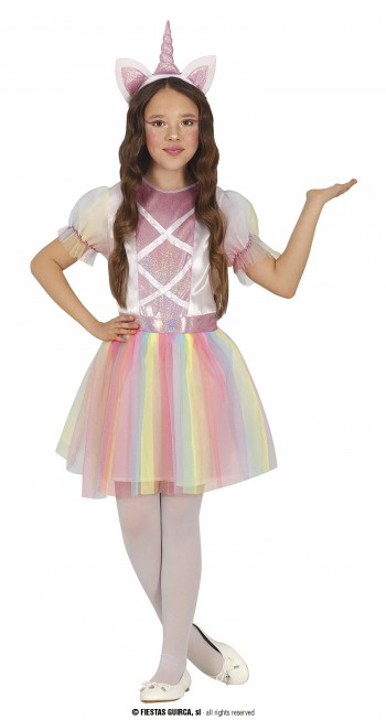 UNICORNIO VESTIDO CON DIADEMA  INFANTIL